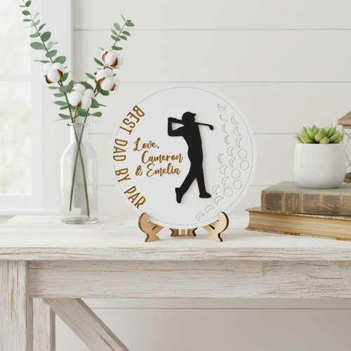 Personalized Dad Golf Wood Sign - Father's Day Gifts For Golf Lovers | Familywalldecor