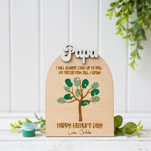 Personalized Dad Handprint Wood Sign - Unique Father's Day Craft For Kids To Gift Dad | Familywalldecor