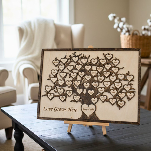 Custom Family Tree Layer Wood Sign – Wedding And Anniversary Gift for Parents | Familywalldecor