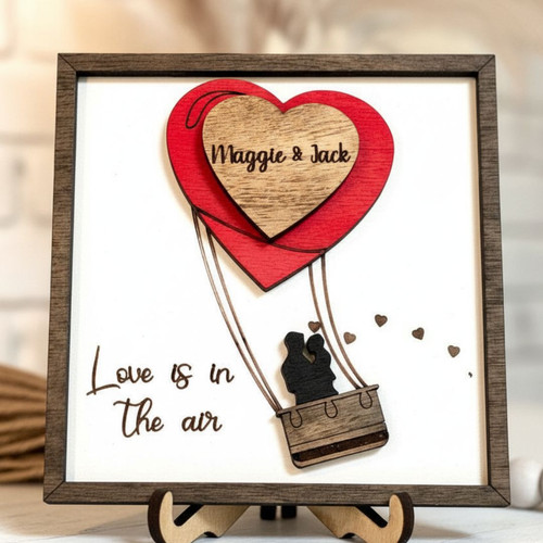 Heartfelt Couples' Personalized Wood Sign For Valentines Day Anniversary Custom Names Decor | Family Wall Decor