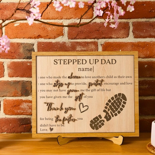 Thoughtful Step Dad Gifts: Personalized 3D Wood Sign For Father's Day | Family Wall Decor