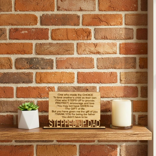 Personalized Step Dad Gifts: Heartfelt Wood Sign Plaque For Father's Day - A Thoughtful Touch To Any Room DéCor | Family Wall Decor