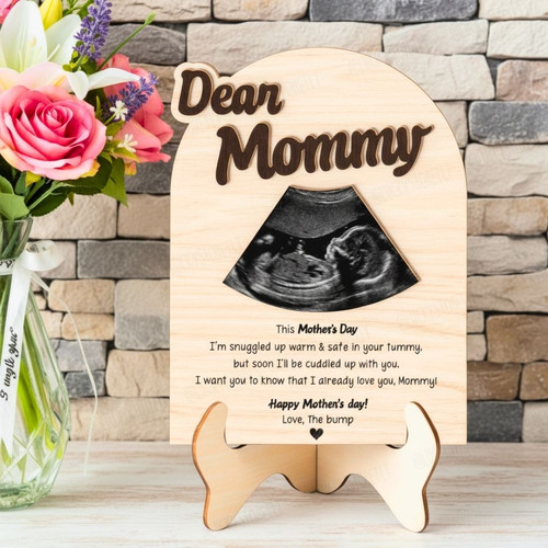 Heartfelt Customized Ultrasound Wood Sign Gift For New Moms - First Mother’s Day Decoration From Baby | Family Wall Decor
