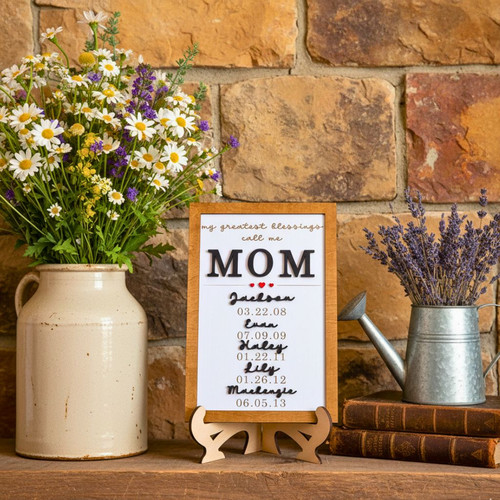 My Greatest Blessings Call Me Personalized Wood Sign Gift For Dad/Mom | Familywalldecor