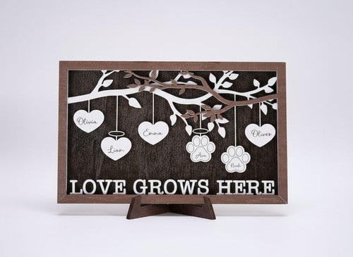 Ancestry's Embrace - Engraved Wood Sign, Gift for Mom & Grandma - Personalize Wall Art