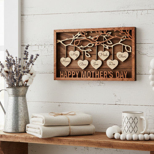 Our Roots Run Deep Wood Sign - Personalized Family Tree Gift - Personalize Wall Art
