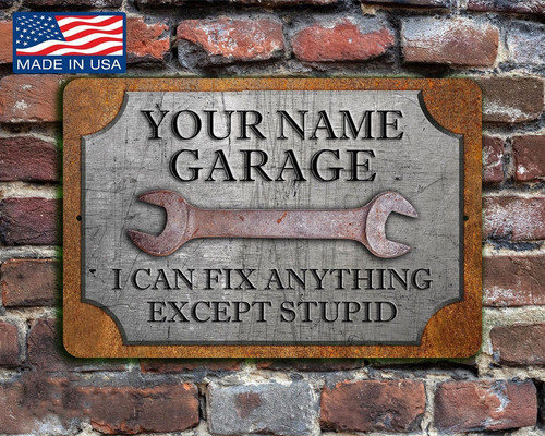 Authentic USA Garage Vintage Metal Sign - Your Custom Design - Personalize Wall Art