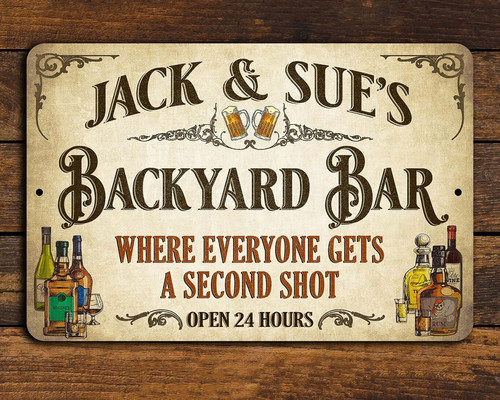 Cheers! Personalized Vintage Tin Sign for Your Indoor/Outdoor Bar - Personalize Wall Art