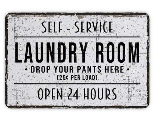 Custom Vintage Tin Sign for Your Laundry Room Decor - Personalize Wall Art