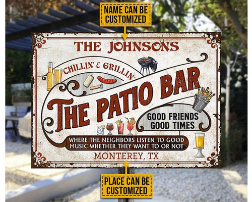 Custom Vintage Tin Sign for Your Patio Oasis - Indoor/Outdoor - Personalize Wall Art