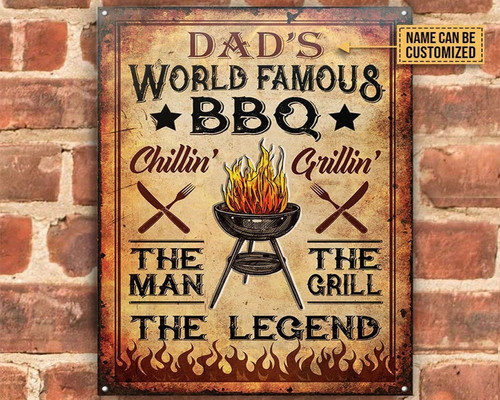 Make Your Grill Epic: Custom Vintage BBQ Metal Sign - Personalize Wall Art