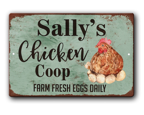 Vintage Chicken Coop Vintage Tin Sign - Durable Outdoor Metal Art - Personalize Wall Art