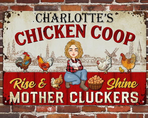 Your Coop's Personalized Charm: USA-Made Vintage Metal Sign - Personalize Wall Art