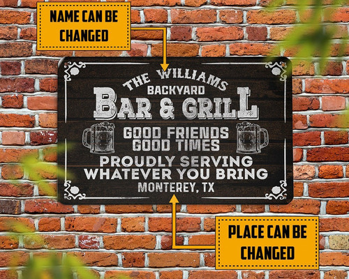 Claim Your Flame: Personalized Grill & Bar Vintage Metal Sign - Personalize Wall Art