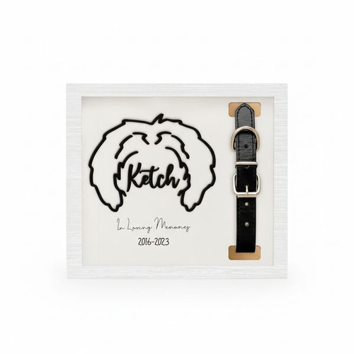 Forever Loved Dog Tribute - Personalized Collar Frame Wood Sign - Personalize Wall Art