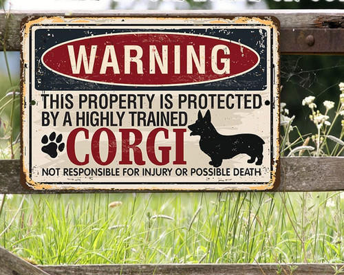 Premium Personalized Funny 'Beware of Dog' Vintage USA Metal Art - Personalize Wall Art