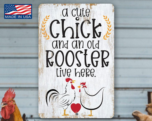 Rustic Vintage Tin Sign: Proud Chicken Coop Decor Made in USA - Personalize Wall Art