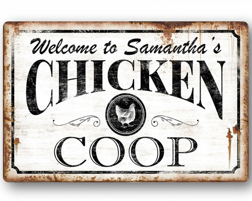 Showcase Your Flock: Personalized Outdoor Chicken Coop Vintage Sign - Personalize Wall Art