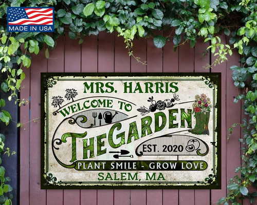 Vintage Tin Sign Custom Garden Decor | Personalized Metal Sign - Personalize Wall Art