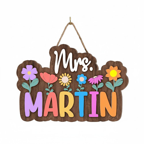 A Teacher's Personalized 3D Welcome Name Wood Sign - Personalize Wall Art