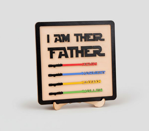 Custom Lightsaber Wood Sign for the Star Dad - Personalize Wall Art