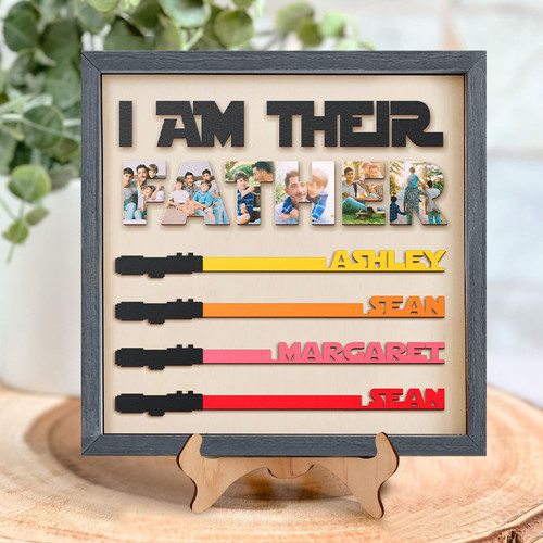 Father's Day Photo Keepsake - "I Am Their Father" Wood Sign - Personalize Wall Art