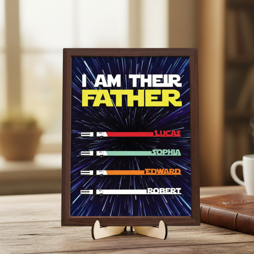 Personalized Lightsaber Wood Sign For The Legendary Father - Personalize Wall Art