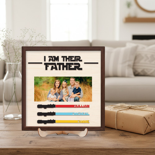 Personalized Lightsaber Wood Sign Gift - Best Dad In The Galaxy - Personalize Wall Art