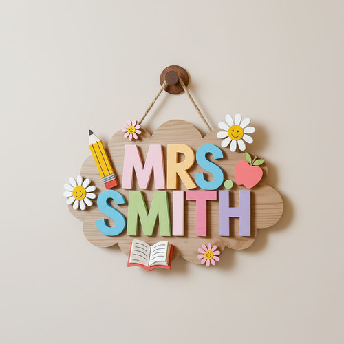 Welcome Students - Custom 3D Teacher Wood Sign Decor - Personalize Wall Art
