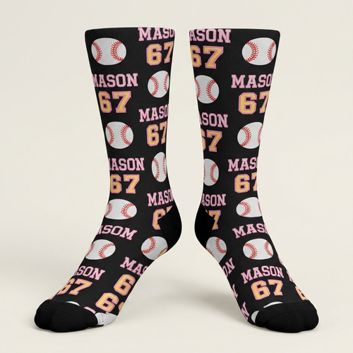 Custom 3D Baseball Socks Gen Alpha Funniest Gift - Sportilla