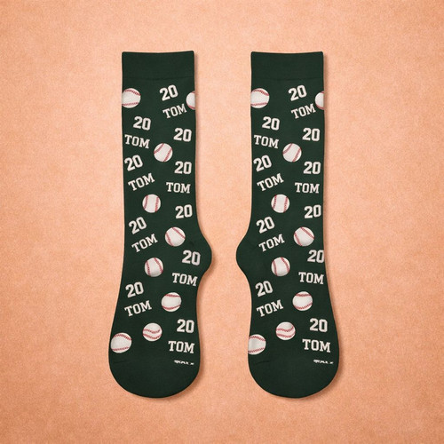 Custom Name and Number Baseball 3D Socks Hit a Homerun Gift - Sportilla