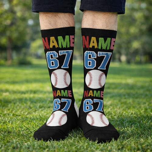 Gen Alpha Meme Baseball 3D Socks Funny Custom Design - Sportilla
