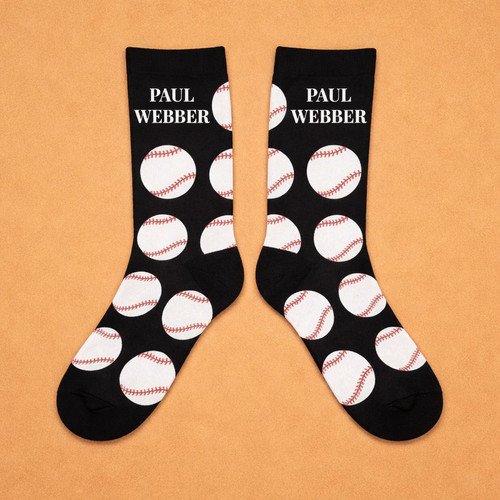 Personalized Baseball 3D Crew Socks Fathers Day Team Gift - Sportilla
