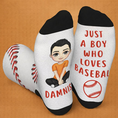 Personalized Portrait Baseball Fan 3D Socks Gift for Him - Sportilla