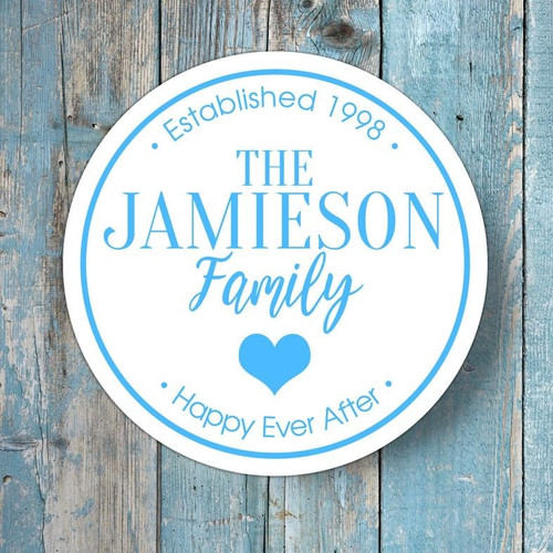 Established Family Name Round Wood Sign, Heritage Home Decor - Personalize Wall Art