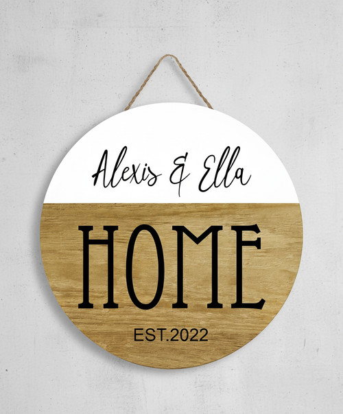 Forever and Always Custom Couple Name Wedding Round Wood Sign - Personalize Wall Art