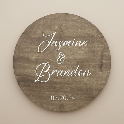 Rustic Charm Wooden Wedding Round Wood Sign for Ceremony Decor - Personalize Wall Art
