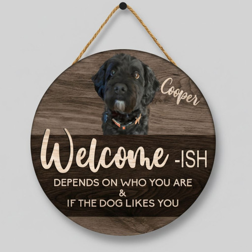 Cherished First Greet Woodland Animal Round Wood Sign - Personalize Wall Art