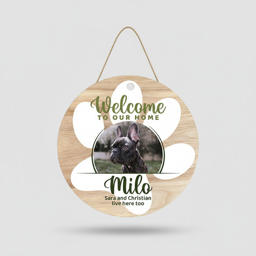 Heartfelt Custom Animal Round Wood Sign for Your Pet - Personalize Wall Art