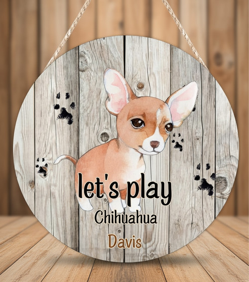 Pet Love Unique Animal Round Wood Sign Welcome Decor - Personalize Wall Art