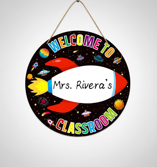 Where Every Child Belongs Custom Teacher Round Wood Sign - Personalize Wall Art
