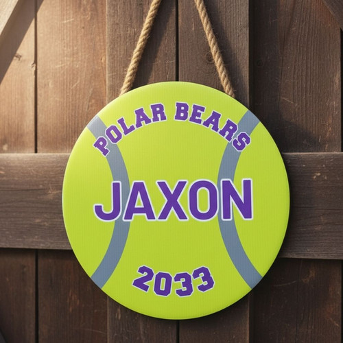 Custom Tennis Sport Round Wood Sign Personalized Team Decor - Personalize Wall Art