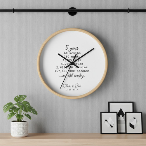 Cherished Years Together - Personalized Wall Clock Anniversary - Personalize Wall Art