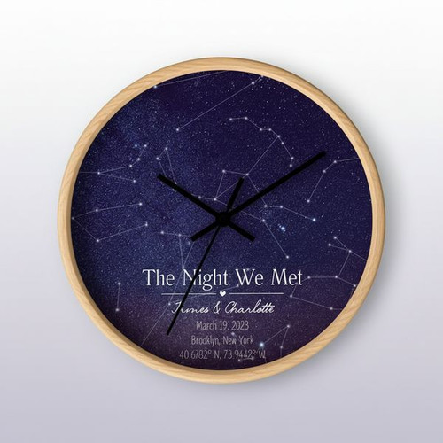 Night We Met Star Map Anniversary Personalized Wall Clock - Personalize Wall Art