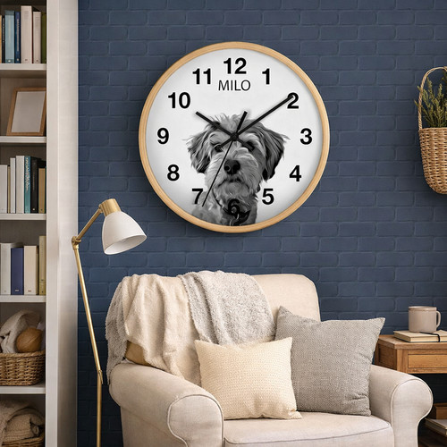 Forever Friends - Custom Pet Portrait Personalized Wall Clock - Personalize Wall Art