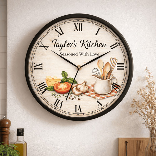 Grandma's Kitchen Joy - Personalized Wall Clock Keepsake - Personalize Wall Art