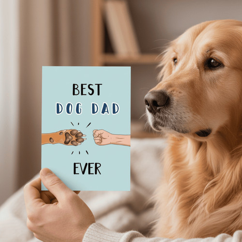 Best Dog Dad Ever Greeting Card - Funny Father's Day Gift From Dog - Father's Day Fun