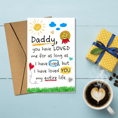 Celebrating First Father's Day Greeting Card from Baby and Kids - Father's Day Fun