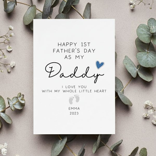 Heartfelt Custom 1st Father's Day Greeting Card from Baby - Father's Day Fun