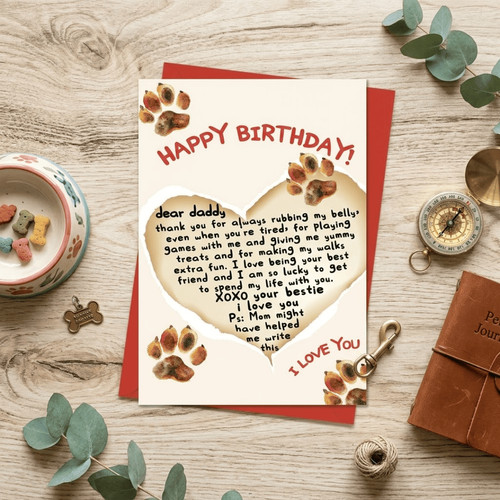 Heartfelt Dog Dad Birthday Greeting Card for the Best Pet Parent - Father's Day Fun